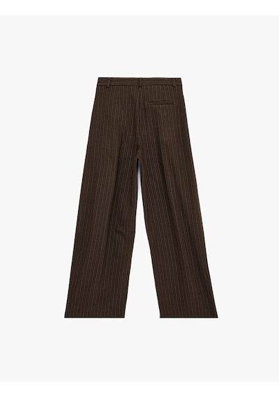 Koton Pile Detaylı Geniş Paça Kumaş Palazzo Pantolon Kahverengi Çizgili 6sak40171pw Kahve Çizgili Koton Pile Detaylı Geniş Paça Kumaş Palazzo Pantolon Kahverengi Çizgili 6sak40171pw Kahve Çizgili