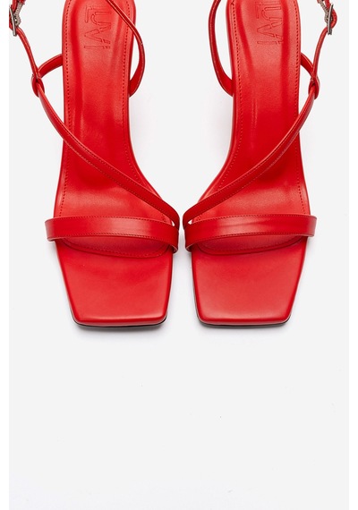 Luvishoes Jolene Kırmızı Cilt Kadın Topuklu Ayakkabı