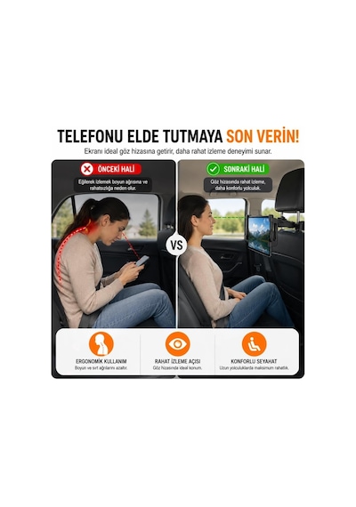 Teleskopic Uzayabilen Araç Arka Koltuk Tablet Tutucu Araç Tablet Standı Araç Telefon Tutucu Diğer