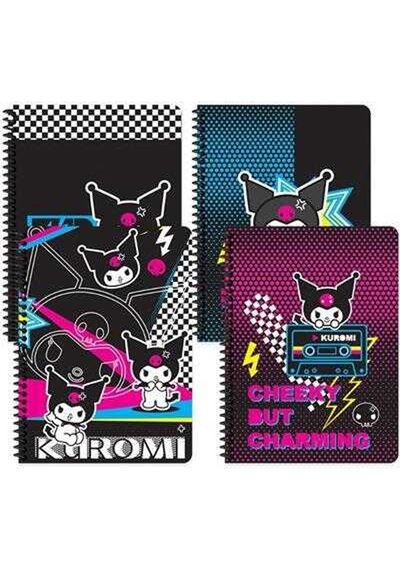 Kuromi Defter Spiralli Karton Kapak 16,5x22,5 80 Yp Çizgili 380631-12 Çok Renkli