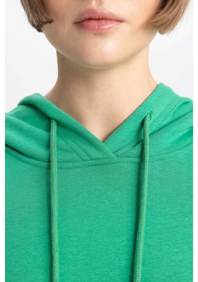 Defacto Oversize Geniş Kalıp Polo Yaka Sweatshirt B7834axnsgn48 Yeşil