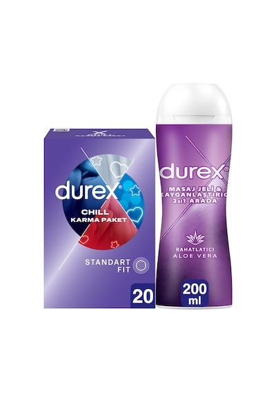 Durex Chill Karma Prezervatif 20'li + Durex Play Kayganlaştırıcı 200 ML