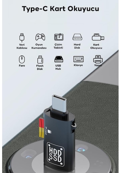 Polham 2in1 Type C To Tf Kart Ve Usb Çevirici Otg Adaptör, Şarj Ve Data Aktarım Otg Çeviricisi, Yüksek Hızlı