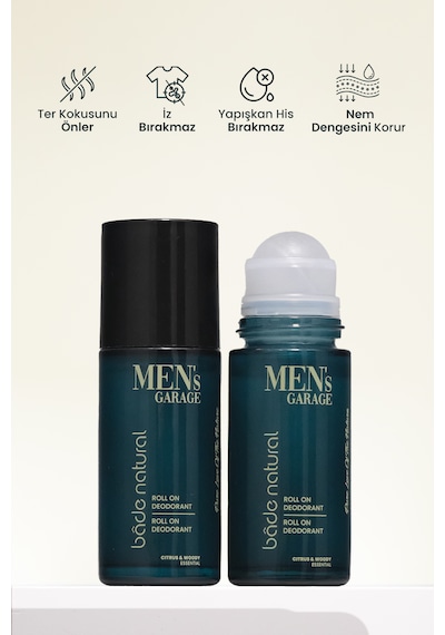 Bade Natural Men's Garage Roll On Deodorant 50 Ml