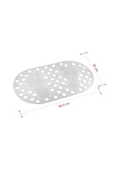 Premium Serisi Banyo - Küvet İçi Kaydırmaz Vantuzlu Ayak Desenli Paspas 66,5 X 36,5 Cm, Beyaz Diğer