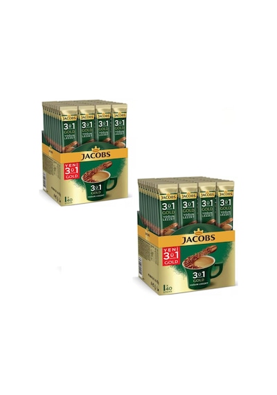 Jacobs 3'ü 1 Arada Gold Yoğun Lezzet Kahve 40'lı 2 x 18 G