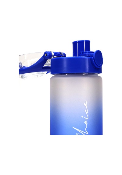 Su Matarası Tritan Geniş Ağız Su Şişesi Gradient Type Spor Matarası Suluğu Bpasız 630 Ml Mavi 0111