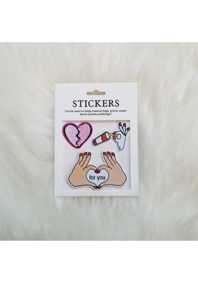 Kalp Oje Sticker Yapışkanlı