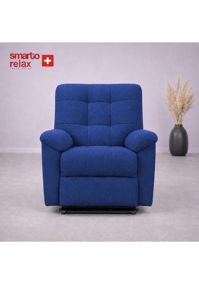 Smarto Relax Porto Liftli Çift Motorlu Elektrikli Ayağa Kalkma Destekli Polyester Hasta Ve Baba Tv Koltuğu Mavi