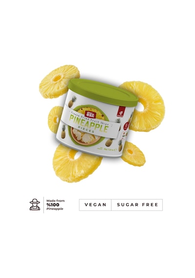 Evereat Dondurularak Kurutulmuş Freeze Dried Teneke Kutu Çıtır Ananas 35 Gr Diğer