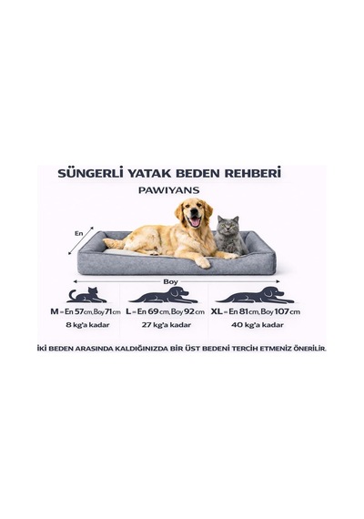 Bolster Üst Kalite Köpek Yatağı 6,5 Ve 10 Cm Süngerli Kılıflı Sıvı Geçirmez Alezli 2 Fermuarlı