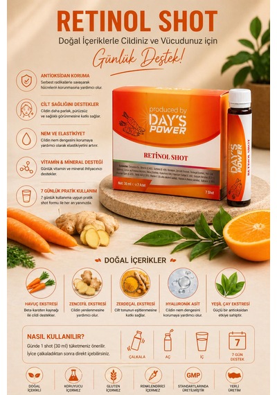 Day S Power Retinol Shot 7 Adet - Glutatyon, Hyaluronik Asit & Vitamin A Destekli