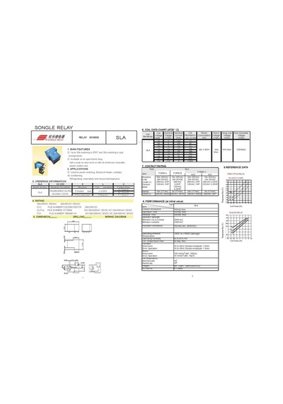 Songle 24v 30a 6 Pin Röle Sla-24vdc-sl-c T90 Relay