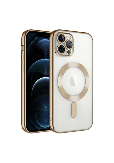 Mobilteam Apple iPhone 13 Pro Uyumlu Kamera Korumalı Magsafe Wireless Şarj Özellikli Demre K Gold