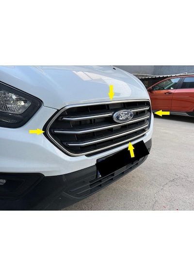 Ford Custom Krom Ön Panjur+Çerçeve 8 parça 2018 ve üzeri P.Çelik