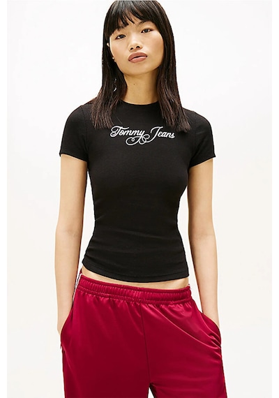 Tommy Jeans Kadın Tişört-dw0dw21838-12821 Siyah