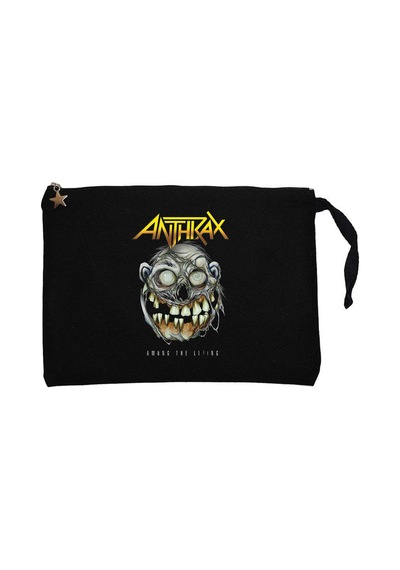 Anthrax Amung The Living Siyah Clutch Astarlı Cüzdan / El Çantası
