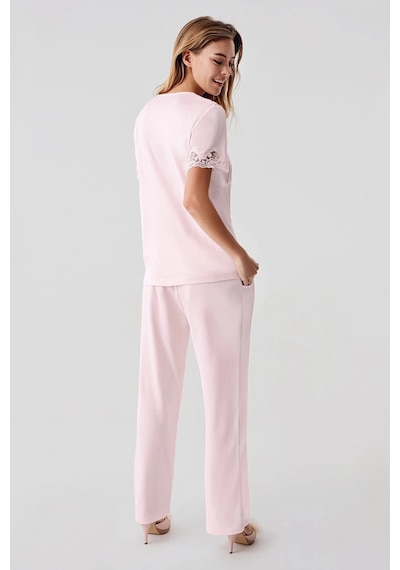 Freshness 322 Kadın Sabahlıklı Pijama Takımı - Pembe - L Pembe