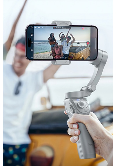 Hoco. K24 360 Derece Otomatik Yüz Takipli Tripodlu Akıllı Selfie Gimbal - Gri