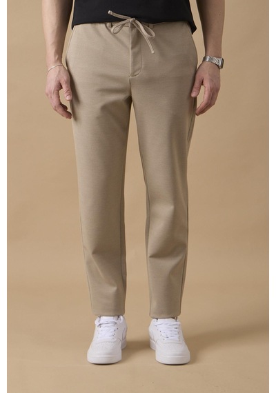 Braccas Erkek Regular Fit Orta Bel Düz Paça Bej Pantolon Bej