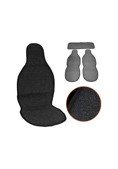 Nyf 53 Terletmez Minder Premium Pamuklu Siyah 3 Lü Set 2 Ön Pilot + 1 Arka Oturma
