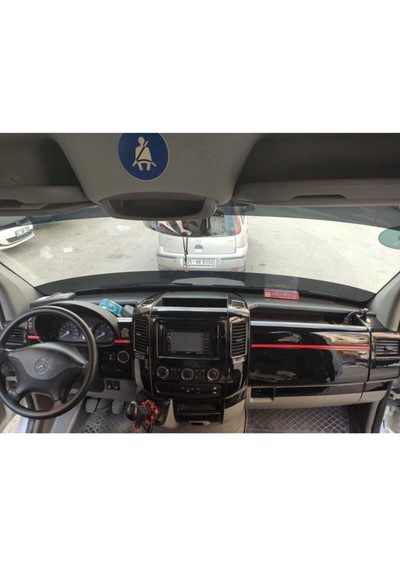 Mercedes Sprinter Konsol/maun Kaplama 2006-2017 Full Set Parlak Siyah Pıanoblack + Kırmızı Şerit