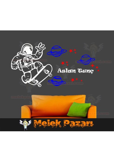 Uzay, Astronot Gezegen Ve Yıldızlar Duvar Sticker