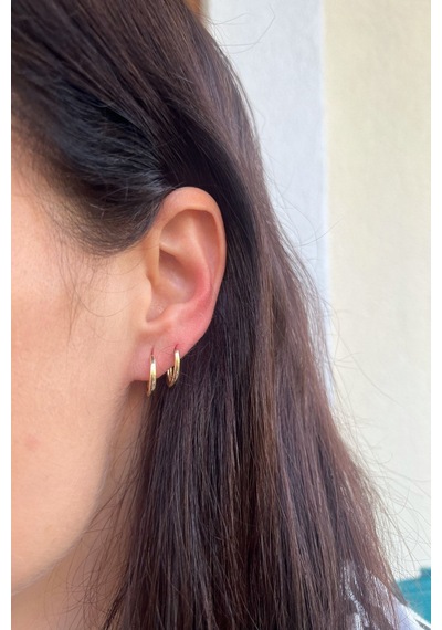 Yenigün Kuyumculuk 14 Ayar Altın Kadın Ataç Halka Küpe 6215