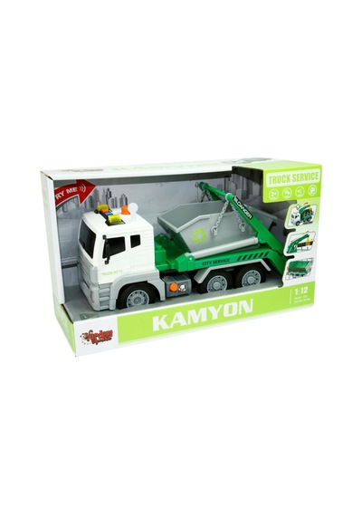 Vardem 1:12 Işıklı Sesli Geri Dönüşüm Kamyonu - Büyük Boy Oyuncak Çöp Kamyonu
