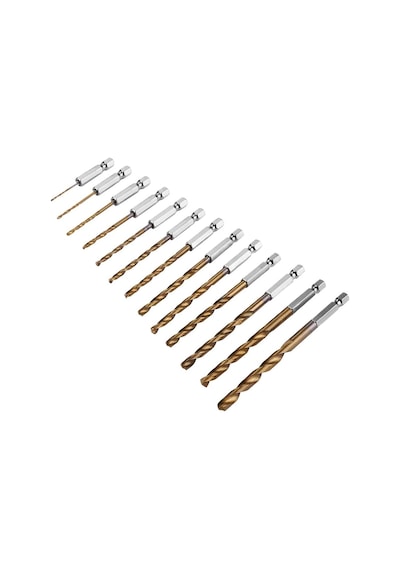 Hss Matkap Ucu 1/4 Hex 13 Parça Titanyum Kaplama 1.5-6.5mm, 7430000722460
