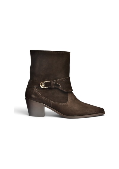 Fox Shoes Z654037761 Kahverengi Hakiki Deri Süet Alçak Topuklu Western Kadın Bot
