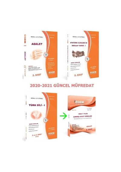 Egem Aöf Adalet Dersler 2. Sınıf Güz Kitabı Seti