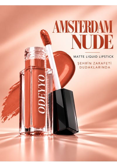 Matte Liqiud Lipstick - Amsterdam Nude, Flawless Matlık, Kalıcı Etki, Bulaşmayan Formül, Modern Mat Bitiş