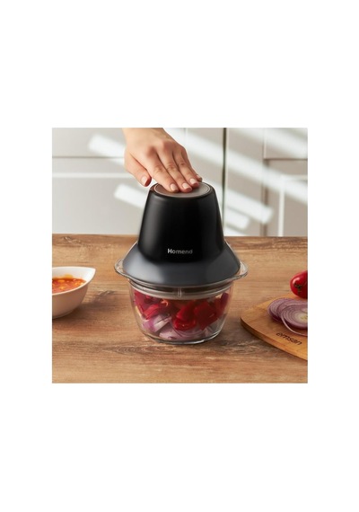 Cam Hazneli Doğrayıcı Rondo 400 W Doğrayıcı Parçalayıcı Siyah Renk Hom End