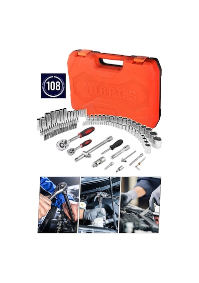 Staxx 108 Parça Lokma Takımı Alet Seti 1/2' Ve 1/4' Cırcır Set