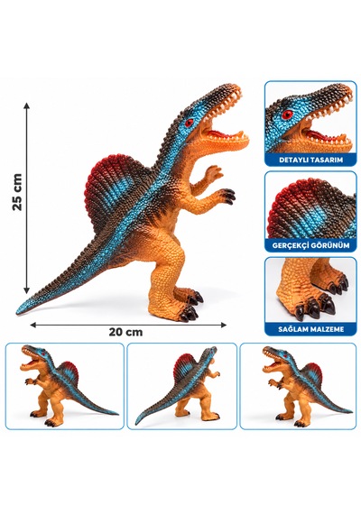 25 Cm Sesli Dinozor Oyuncak Detaylı Spinosaurus Figürü