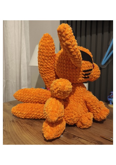 El Yapımı Tek Parça Tığ İşi Peluş: Kurama Amigurumi 02 - Çok Renkli