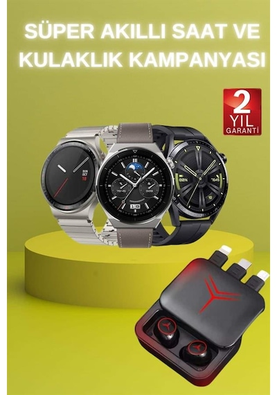 Ucuz Kaliteli Akıllı Saat Ve Powerbank Bluetooth Kulaklık 5.1 Stereo Anc Özelliği