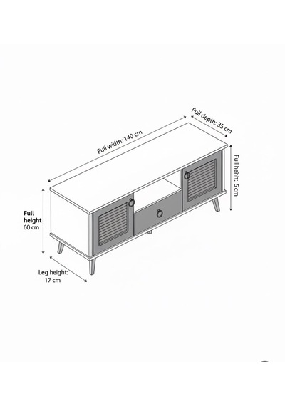 Beyaz Tv Ünitesi Tv Sehpası 140 Cm
