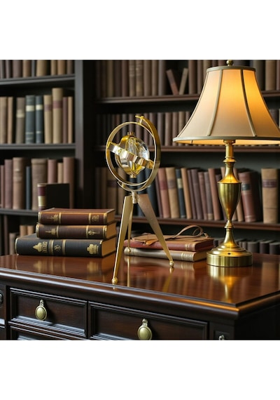 Vintage Armillary Küre Çalışma Odası Ve Kütüphane Dekoru