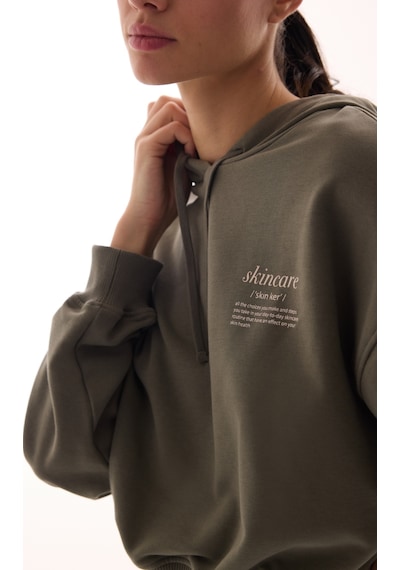 Penti Haki Kapüşonlu Crop Sweatshirt