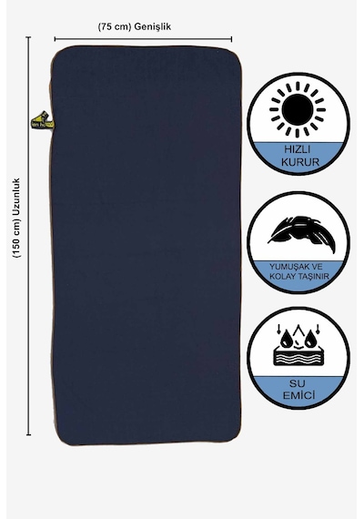 Vevien Home Mikrofiber Havlu - L Boy - 75 X 150 Cm - Plaj Havlusu Siyah