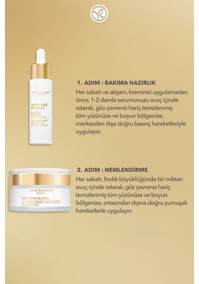 Yves Rocher Yaşlanma Karşıtı Gündüz 2'li Bakım Seti- Gündüz Serumu 30 Ml& Gündüz Kremi 50 Ml