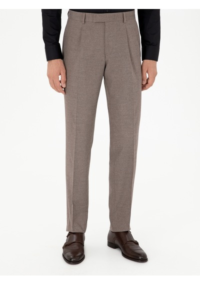 Cacharel Vizon Slim Fit Kumaş Pantolon Kahverengi