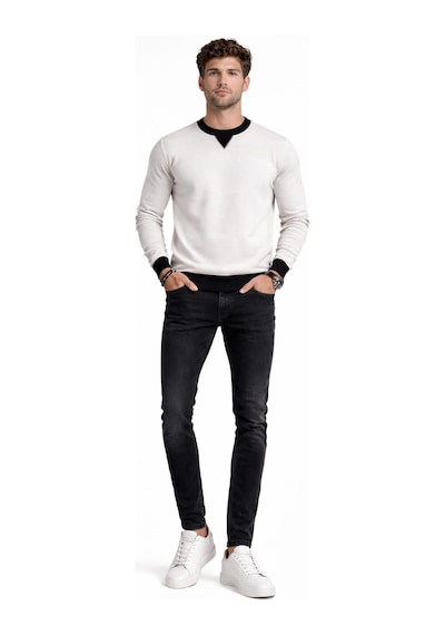 Alexander Gardi Bisiklet Yaka Basic Sweatshirt Unx-145901 Beyaz