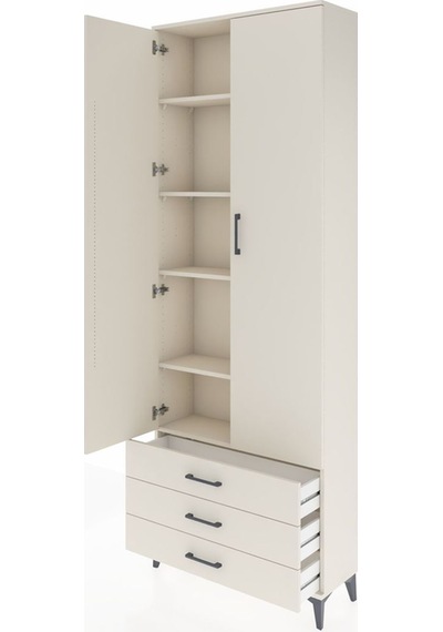 Arges Dolap 5 Raflı 3 Çekmeceli 2 Kapaklı 88x30x243 Aytaşı-ay... Aytaşı