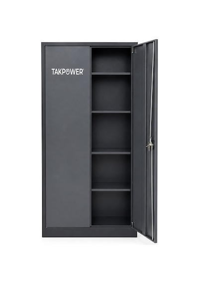 Takpower 2 Kapaklı Metal Dolap - 198 Lik Dosya Dolabı Antrasit Gri