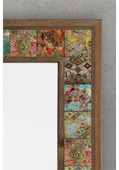 Tr Oscar Stone Decor Masif Çerçeveli Mozaik Taş Doğal-mermer Ayna 43 Cm X 63 Cm Seramik Desenli Ayn4060-073 Diğer