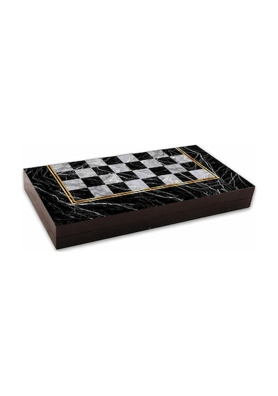 Star Tavla Platin Mermer Büyük Boy 12 Mm Mdf Kasa, Parlak Selefon Kaplama, Çizilmeye Karşı Dire