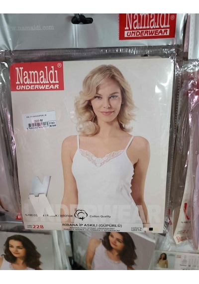 Namaldı Kadın Ribana İp Askılı Güpürlü Atlet 228 - 6 Adet 001